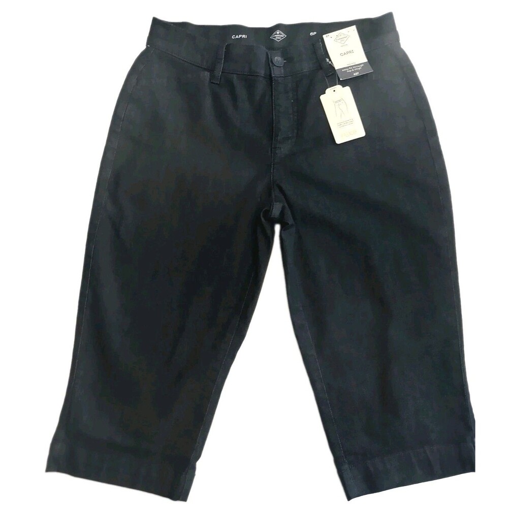 St John Bay Women’s Capri Pants Size 6P Navy Blue Mid Rise Secretly Slender